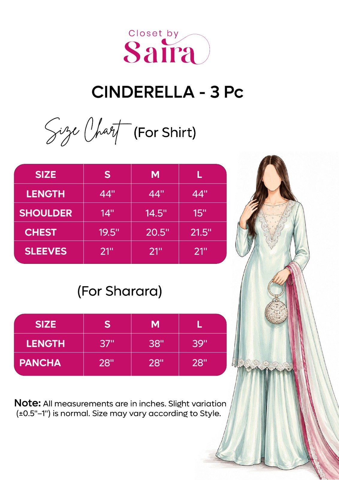 Cinderella size guide