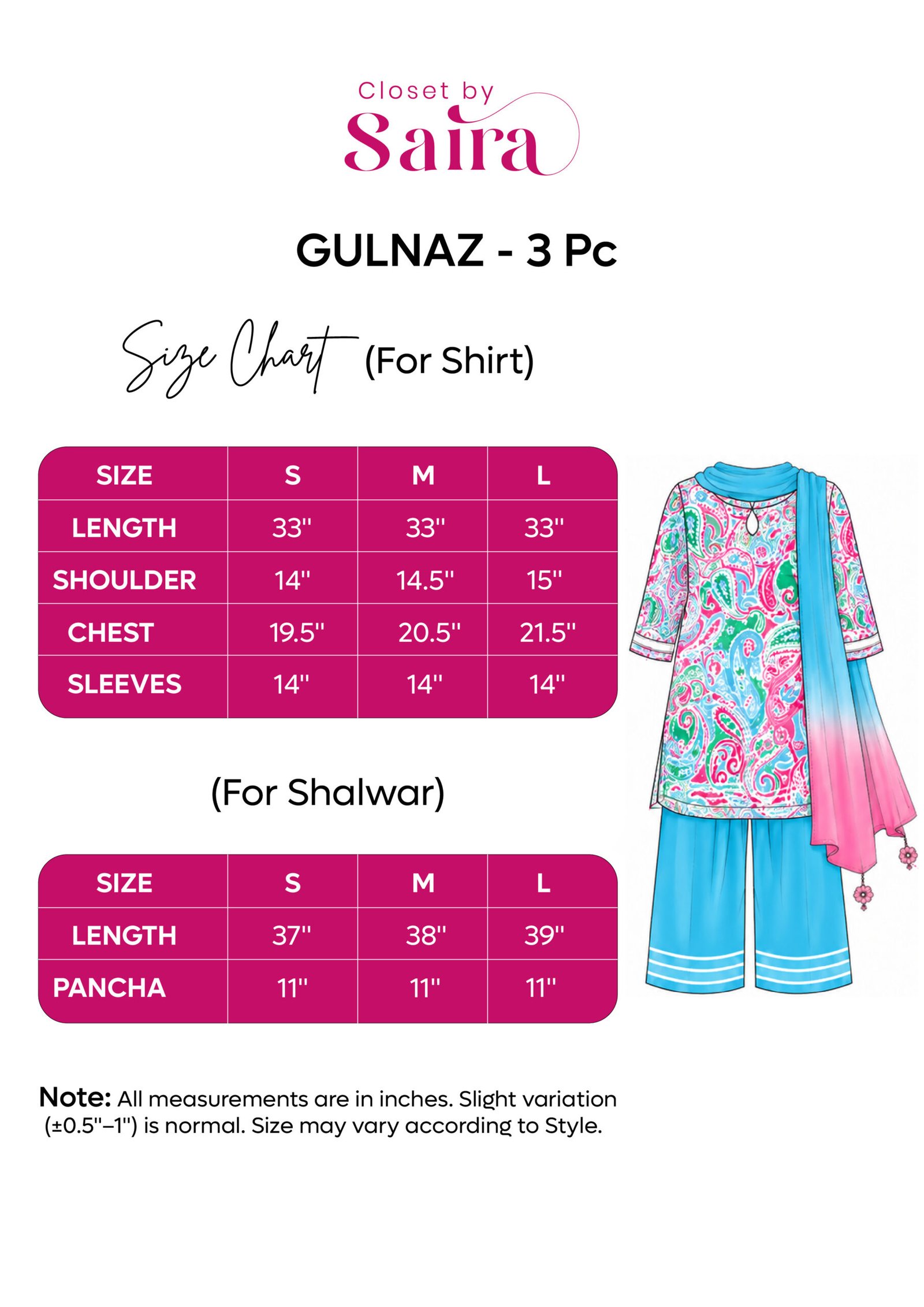 Rangreeza size guide